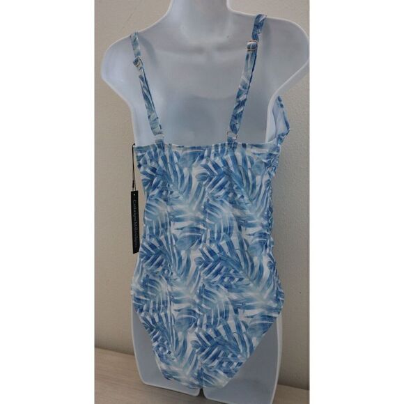 Catherine Malandrino Sz M Leafs Cascade Print Side Ruching 1-Pc Swimsuit $120 - Picture 6 of 10